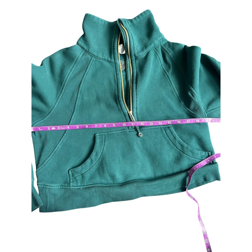 Lululemon Scuba Oversized Funnel Neck Half Zip Storm Teal Gold Zip Women's XS/S - Picture 6 of 8